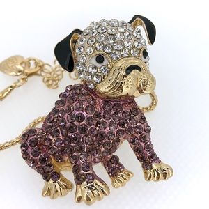French Bulldog Dog Necklace Brooch 23” Chain New